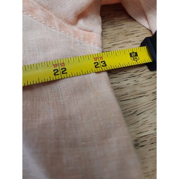 Tommy Bahama Relax Peach Orange 100% Linen Button Down Shirt Men's Large - Picture 5 of 6